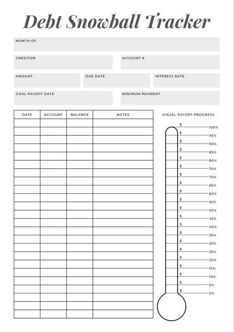 Debt Thermometer, Debt Snowball Tracker, Debt Payment Tracker, Payment Tracker, Money Saving Methods, Debt Tracker, Debt Repayment, Debt Snowball, Savings Strategy