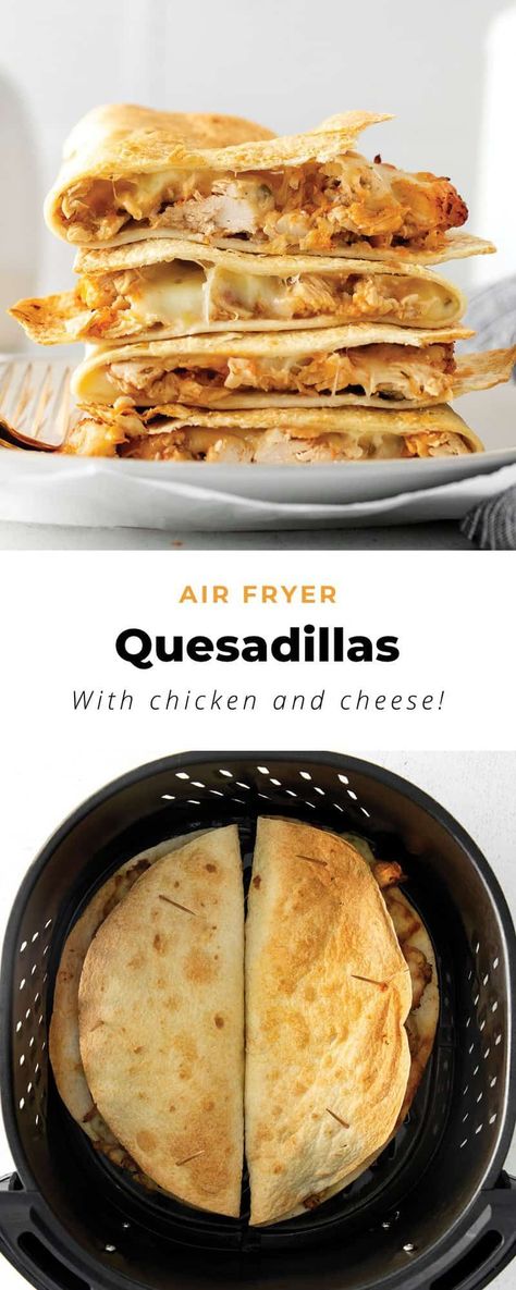 Air Fryer Quesadilla, Quesadilla Chicken, Pizza Quesadilla, New Air Fryer Recipes, Air Fried Food, Air Fryer Oven Recipes, Fry Recipes, Air Fry Recipes, Chicken Quesadillas