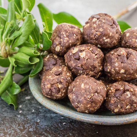 Sunflower Seed Butter and Chocolate Chip Energy Bites [Vegan] - One Green PlanetOne Green Planet Chocolate Chip Energy Bites, Chocolate Energy Bites, Sunflower Seed Butter, Portable Snacks, Raw Chocolate, Boost Your Energy, Vegan Chocolate Chip, Energy Bites, Seed Butter