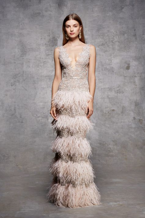 # Ethereal Gown, Feather Gown, Ostrich Feather, Feather Dress, Couture Gowns, Marchesa, Gorgeous Gowns, Beautiful Gowns, Pre Fall