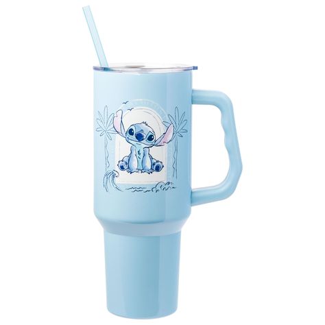 PRICES MAY VARY. ADORABLE DESIGN: Features Stitch in a cute seated pose framed by tropical Aloha vibes, bringing a touch of island fun to your day with this vibrant 40oz stainless steel tumbler. LARGE CAPACITY & VERSATILITY: With its 40oz capacity, this tumbler is perfect for keeping you hydrated on the go, holding plenty of your favorite hot or cold beverages whether at work, school, or during travel. PREMIUM QUALITY: Made from durable stainless steel, this tumbler offers double-wall insulation Disney Tumbler Cups, Stitch Stanley, Disney Tumbler, Aloha Vibes, Wall Insulation, Cold Beverages, Tumbler Cups, Stainless Steel Tumbler, Lilo And Stitch