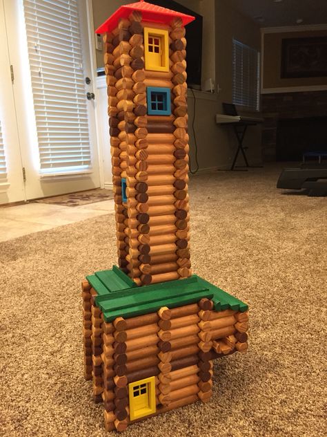 Linkin Logs Ideas, Lincoln Logs Ideas, Linkin Logs, Logs Ideas, Corkboard Ideas Decor, 70s Toys, Wooden Building Blocks, Lincoln Logs, Physical Activities For Kids