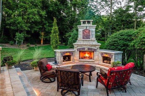 Top 60 Best Patio Fireplace Ideas - Backyard Living Space Designs Outside Fireplace, Green House Design, Outdoor Fireplace Designs, Greenhouse Design, Outdoor Fireplace Patio, Outdoor Patio Designs, Patio Fireplace, Backyard Design Ideas, Backyard Fireplace