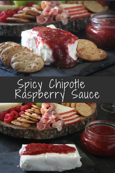 Raspberry Chipotle Sauce Cream Cheese, Cream Cheese With Raspberry Chipotle, Spicy Raspberry Sauce, Raspberry Jalapeno Sauce, Roasted Raspberry Chipotle Sauce Recipe, Raspberry Chipotle Sauce Recipe, Raspberry Habanero Sauce Recipe, Raspberry Chipotle Cream Cheese Dip, Cream Cheese Raspberry Chipotle Dip