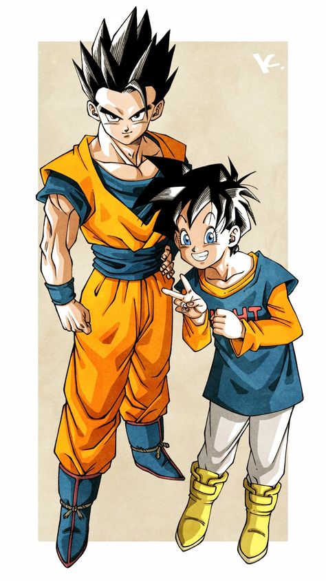 Mystic Gohan, Gohan Videl, Gohan And Goten, Image Dbz, Dragon Ball Painting, Dragon Ball Art Goku, Dragon Ball Super Artwork, Dbz Art, Dragon Ball Image