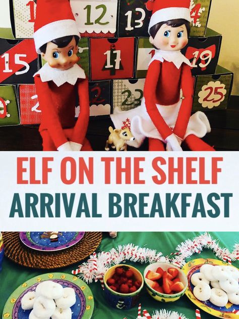 Create fun holiday memories with a simple Elf on the Shelf Arrival Breakfast! Easy ideas that kids will love! #elfontheshelf #elfontheshelfideas #christmas #christmasbreakfast #elfontheshelfideasforkids Elf On The Shelf Breakfast Ideas, Elf Arrival Breakfast, Elf On The Shelf Breakfast Arrival, Elf Breakfast Ideas, Elf On The Shelf Breakfast, Elf Breakfast, Simple Elf On The Shelf, Elf On The Shelf Arrival, Elf Arrival