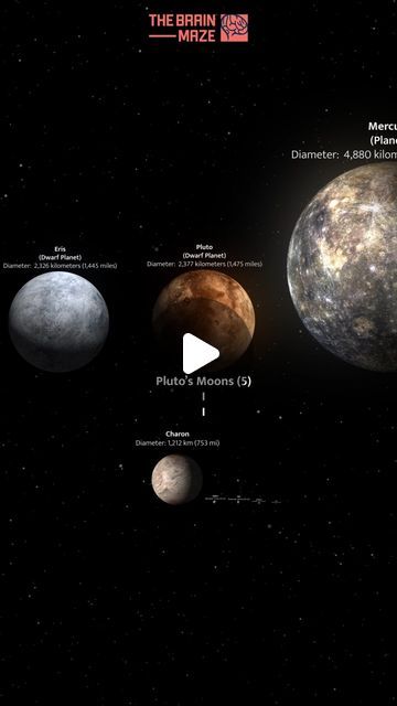 TheBrainMaze on Instagram: "The Scale of the Solar System
Ever wondered how tiny Mercury is compared to Jupiter, or how Earth's moon stacks up against Saturn's behemoth Titan? Take a trip through our solar system in a whole new way with our new video! It will unveil the incredible scale of our planetary neighborhood, shrinking giant gas planets and dwarf planets down to size and showcasing the true magnitude of these celestial bodies. There are around 300 natural satellites in our solar system, but we have presented only the biggest ones.
Enjoy the video!
#solarsystem #planets #moons #sun" Solar System Video, The Solar System, Our Solar System, Telescopes, Space Crafts, New Video, Solar System, Planets, Solar