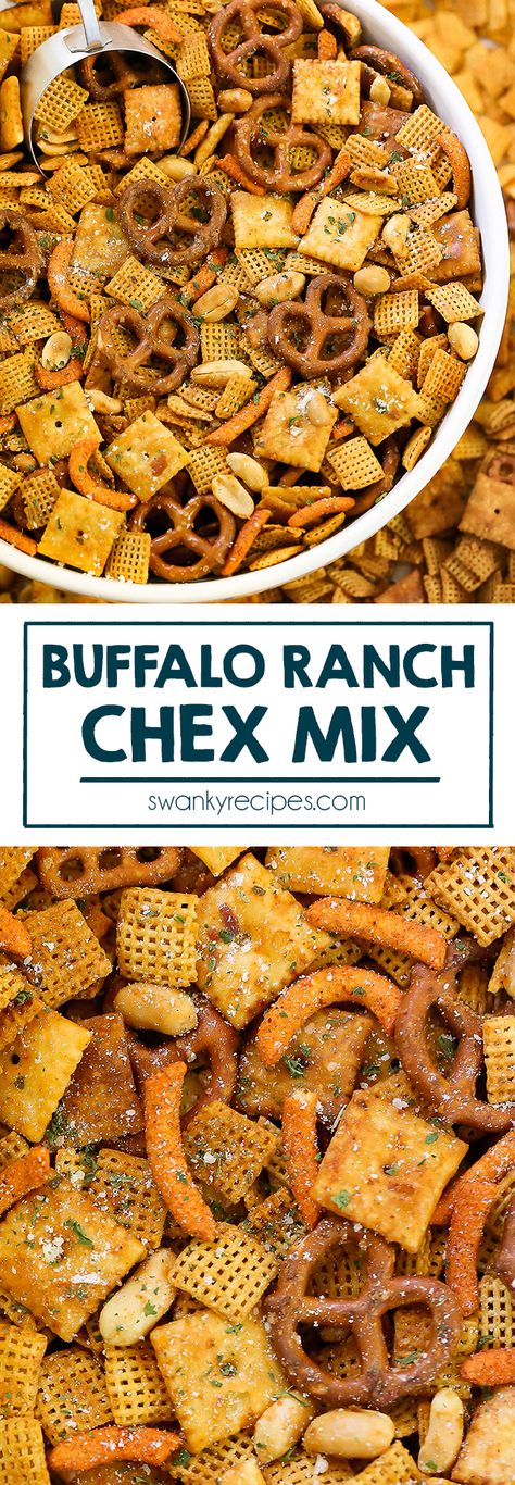 Buffalo Ranch Chex Mix Recipe, Ranch Chex Mix Recipes, Christmas Chex Mix, Ranch Chex, Ranch Chex Mix, Chex Snack Mix, Ranch Sauce, Buffalo Wing, Buffalo Ranch