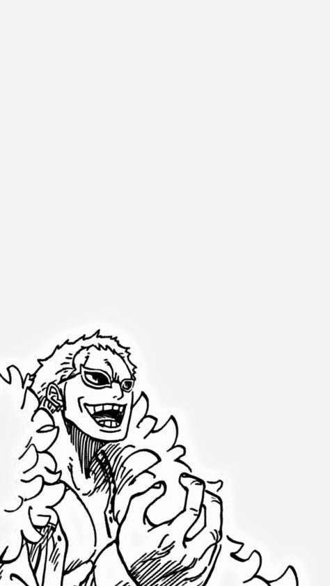 Doflamingo Black And White, Black And White One Piece Wallpaper, Doflamingo Drawing, Doflamingo Tattoo, Don Flamingo One Piece, Doflamingo Manga, Vagabond Anime, Doflamingo Icon, One Piece Doflamingo