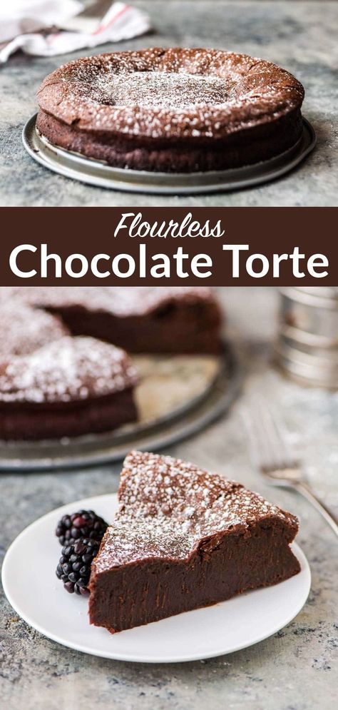 Flourless Dessert Recipes, Flourless Cake Recipes, Flourless Chocolate Torte, Flourless Desserts, Flourless Chocolate Cake Recipe, Flourless Chocolate Cake, Flourless Cake, Torte Recipe, Chocolate Torte