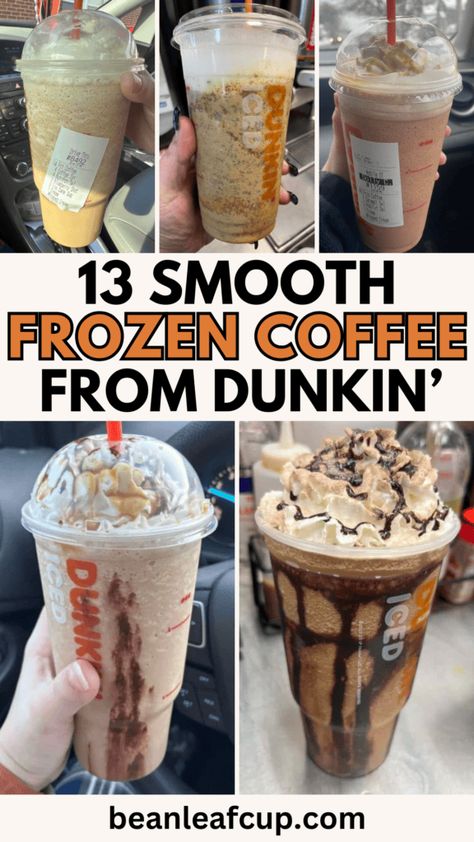 Dunkin Frozen Coffee Recipe, Ninja Slushie Recipes Coffee, Dunkin Frozen Coffee Order, Best Dunkin Drinks, Dunkin Drink Orders, Dunkin Frozen Coffee, Blended Coffee Recipes, Dunkin Drinks, Frozen Coffee Drinks