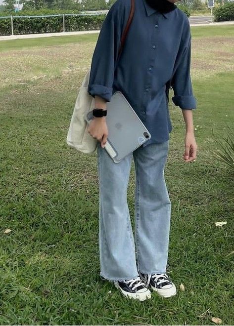 Ootd Kerja Casual, Ootd Ngampus, Outfit Ngampus, Stylish Outfits Casual, Simple Casual Outfits, Mix Match Outfits, Muslim Outfits Casual, Hijab Style Casual, Casual Hijab