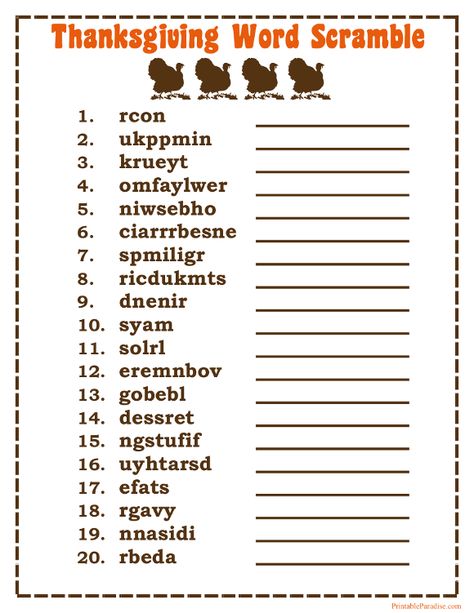 Printable Thanksgiving Word Scramble Game Thanksgiving Word Scramble, Thanksgiving Family Games, Fun Thanksgiving Games, Thanksgiving Games For Adults, Thanksgiving Games For Kids, Thanksgiving School, Thanksgiving Words, Thanksgiving Activities For Kids, Thanksgiving Treats