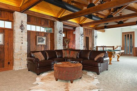 1000+ images about ac for cabin on Pinterest | Warehouse Loft, San Miguel and Loft Exposed Trusses, Heart Pine, Cove Lighting, Wood Ceiling, Roof Trusses, Stone Walls, Duct Work, Modern Cabin, Diy Remodel