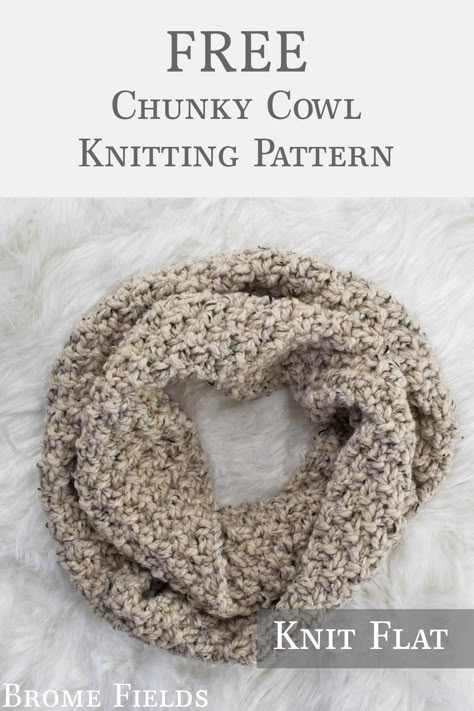 Chunky Cowl Knit With Straight Needles Super Chunky Cowl Pattern Free Knitting, Knitted Cowl Patterns Free, Knitted Cowl Patterns, Bulky Yarn Knitting Patterns, Super Bulky Yarn Knitting Patterns, Easy Cowl Knitting Pattern, Infinity Scarf Knitting Pattern, Cowl Patterns, Bulky Scarf