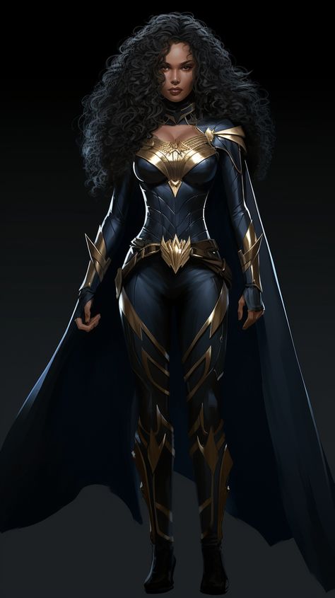 Wakanda Queen Mother Costume, Storm Superhero Costume, Super Hero Female Costumes, Egyptian Superhero Suit, Superhero Outfit Ideas For Women, Black Superhero Outfit, Black Hero Costume, Super Hero Outfits For Women, Women Superhero Costumes