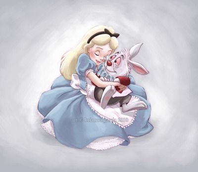 Snuggly white rabbit, lol Fan Art Disney, White Rabbit Alice In Wonderland, Alice In Wonderland Drawings, Alice Madness, White Rabbits, Alice In Wonderland Party, Disney Alice, Disney Tattoos, Wonderland Party