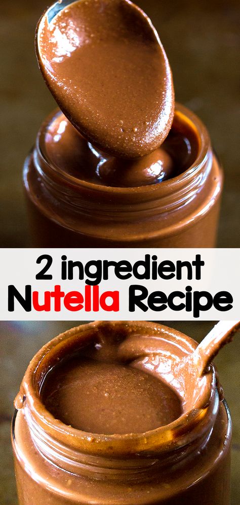 2 Ingredient Nutella Chocolate Spread - The Easiest Nutella Recipe! Easy Snack Recipes To Make At Home, Diy Nutella Recipes, Healthy Nutella Recipes, Healthy Nut Butter, Gf Deserts, Healthiest Nut Butter, Nutella Snacks, Cheap Desserts, Nutella Recipe