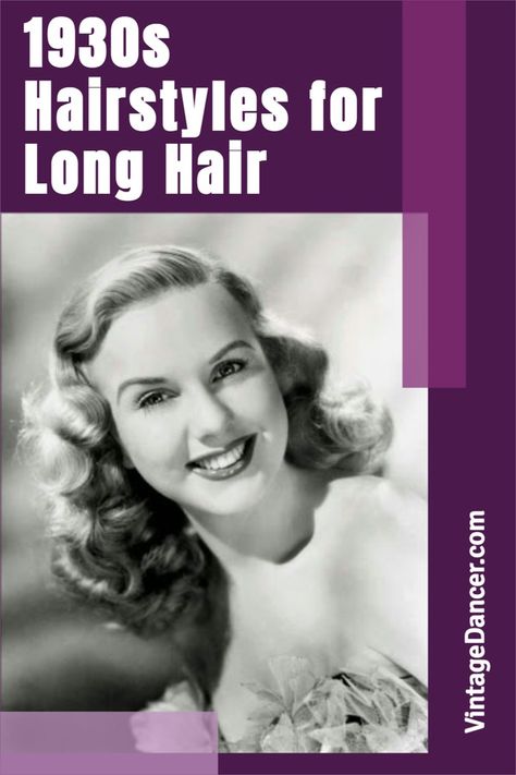 Hair Styles 1930 Vintage Hairstyles, 1930s Womens Hairstyles, 1930 Long Hairstyles, 1930 Women Hair, 1930s Wedding Hairstyles, 30s Style Hair, Golden Age Of Hollywood Hairstyles, 1930s Bridal Hair, 1930s Curl Pattern