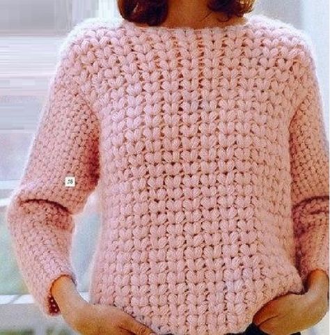 Crochet Sweater Pattern Women, Crochet Puff Stitch, Crochet Blouse Pattern, Puff Stitch Crochet, Crochet Shawl Diagram, Crochet Placemat Patterns, Crochet Stitches Video, Puff Stitch, Stitch Crochet