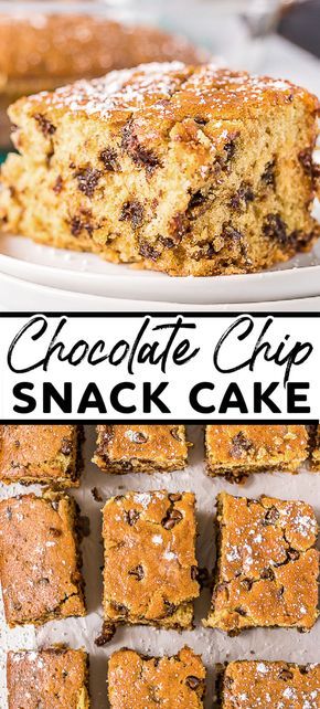 Cake Without Milk, Chocolate Chip Snack Cake, Easy Chocolate Chip Cake, After Dinner Dessert, Snack Cake Recipe, Chocolate Chip Cake Recipe, Chocolate Snack Cake, Desserts With Chocolate Chips, Homemade Chocolate Chips