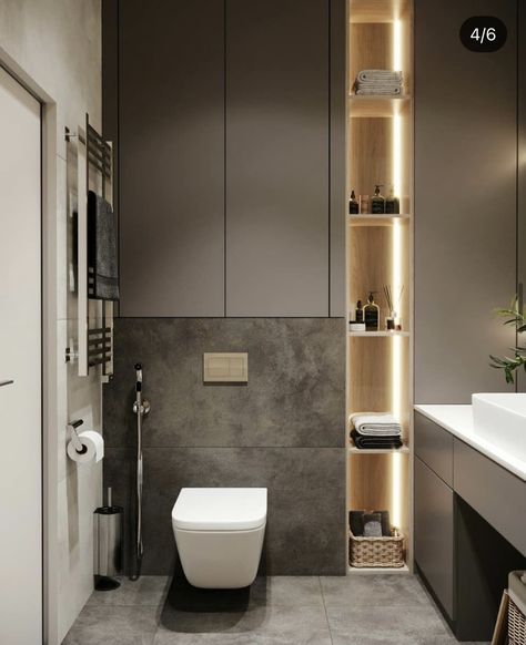 Kupatila Moderna, Small Bathroom Styles, Modern Small Bathrooms, Luxury Master Bathrooms, Washroom Design, Small Apartment Design, Bathroom Design Inspiration, Bathroom Design Decor, Toilet Design