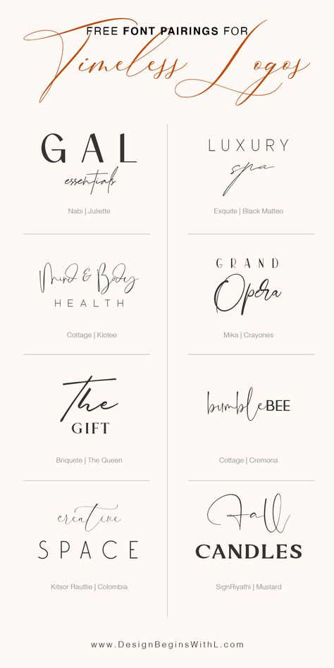 Kombinasi Font, Best Fonts For Logos, Fancy Lettering, Timeless Logo Design, Classy Logos, Typographie Inspiration, Business Fonts, Schrift Design, Timeless Logo