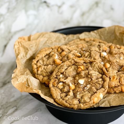 Amazing White Chocolate Butterscotch Oatmeal Cookies - Cookiee Club Butterscotch Oatmeal Cookies, Butterscotch Oatmeal, Butterscotch Cookies Recipes, Oatmeal Butterscotch, Oatmeal Butterscotch Cookies, Best White Chocolate, Butterscotch Cookies, A Glass Of Milk, White Chocolate Cookies