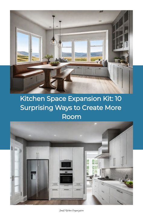 Unlock the secrets to a more spacious kitchen with our Kitchen Space Expansion Kit! Discover 10 ingenious ways to maximize space and create a clutter-free haven. From clever storage solutions to clever appliance placement, these tiny tweaks will transform your cramped kitchen into a functional and inviting space. Embrace the magic of 10 Tiny Tweaks: Maximize Space in a Small Kitchen and elevate your cooking experience today! Cramped Kitchen, Spacious Kitchen, Small Kitchen Organization, Tidy Kitchen, Compact Kitchen, Folding Furniture, Clever Storage Solutions, Cabinet Space, Spacious Kitchens