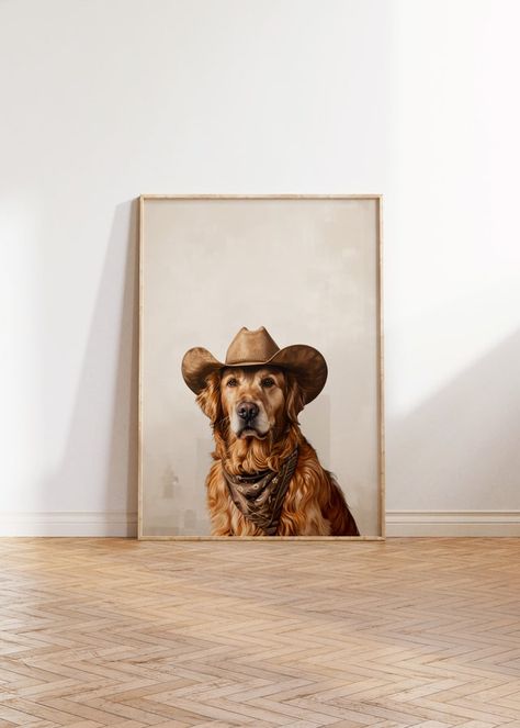 SilverOxTrading - Etsy Canada Aesthetic Print, Basset Hound Dog, Chapeau Cowboy, Neutral Aesthetic, Puppy Prints, Cowboy Art, Hat Print, Cowgirl Hat, Neutral Prints