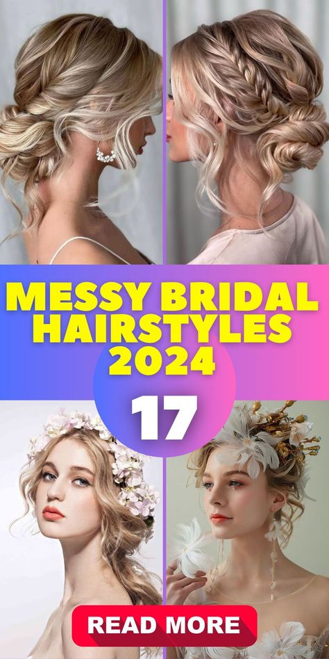 The popularity of messy bridal hairstyles in 2024 extends to traditional Indian weddings. These hairstyles combine the relaxed look of loose updos or curls with classic Indian bridal elements, creating a unique and beautiful fusion. The front view of these hairstyles is particularly stunning, making them a favorite among Indian brides Wedding Updo Front View, Bridal Hair Front View, Messy Bridal Hairstyles, Wedding Hairstyles Front View, Loose Updos, Bridal Curls, Updo Loose, Open Hair, Loose Updo