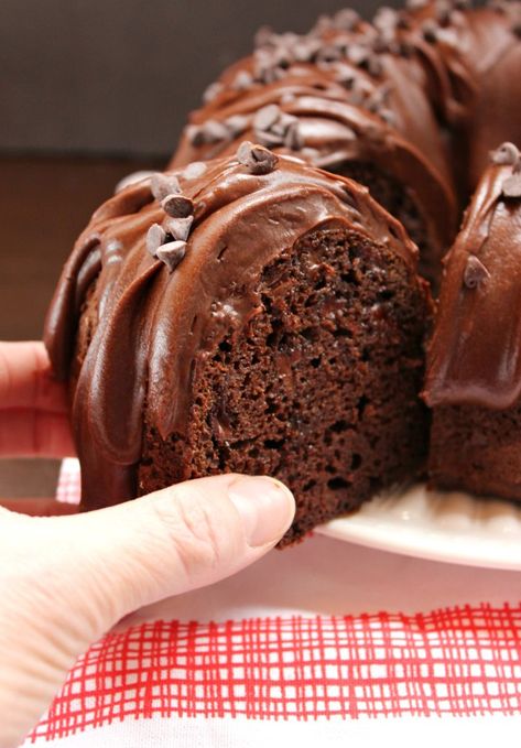 Chocoholic Bundt Cake. If you’re a chocolate lover through and through, you’re going to literally do flips for this Chocoholic Bundt Cake! I pretty much did! #chocolatecake #chocolatebundtcake #chocolatedesserts #chocoholic #dessertrecipes #bundtcakes #easycake #chocolaterecipes Chocolate Party Cake, Mint Chocolate Cake, Chocolate Bundt, Chocolate Bundt Cake, Best Chocolate Cake, Unsweetened Chocolate, Semi Sweet Chocolate Chips, Chocolate Craving, Chocolate Lover