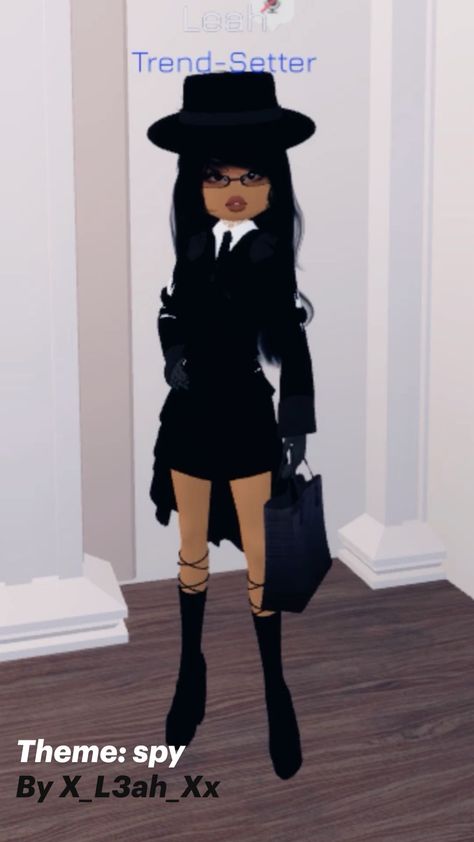 Dress to impress idea 🎀 Secret Agent Outfit Dress To Impress, Secret Agent Outfit, Dress To Impress Street Wear, Secret Agent Dress To Impress, Spy Dress To Impress, Detective Fashion, Agent Outfit, Spy Dress, Dress Impress