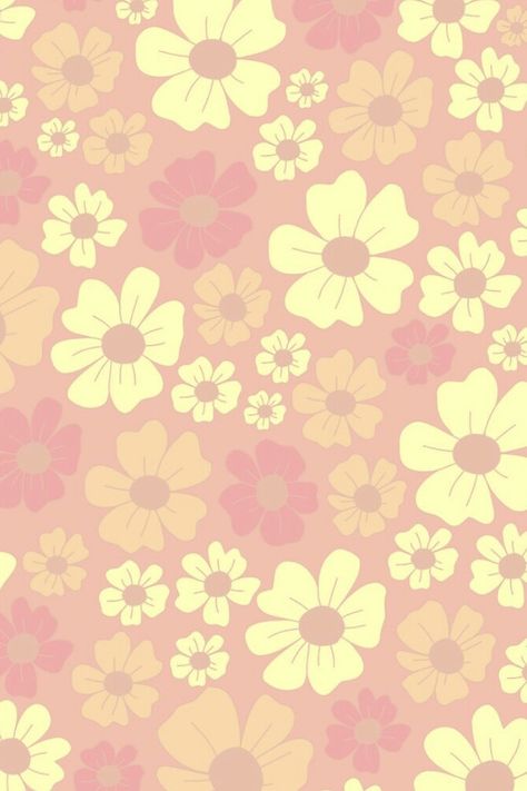 Cottage Core Wallpaper, Pink Walpaper, Flowers Yellow, Yellow Wallpaper, Orange And Pink, Yellow Pattern, Pink And Yellow, Rainbow Pattern, Tapestry Throw