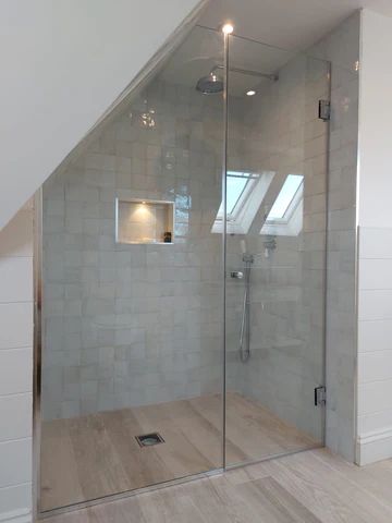 Bespoke Shower Glass for Attic, Loft, Dormer and Sloped Ceilings | A Comprehensive Guide Loft Bathroom Ideas Sloped Ceiling, Loft Bathroom Ideas, Sloped Ceiling Bathroom, Loft Dormer, Attic Shower, Attic Conversions, Attic Bathroom Ideas, Shower Glass Door, Dormer Loft Conversion