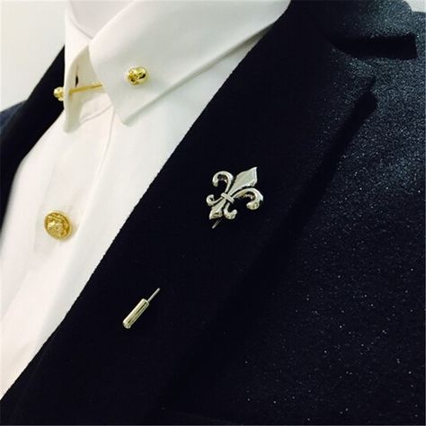 Luxury Lapel Pins Fleur-De-Lis Lapel Pin Lapel Pins Suit, Casual Wedding Attire, Retro Suits, Men's Brooch, Minako Aino, Lapel Pins Mens, Casual Wedding, Suit Accessories, Shadowhunters