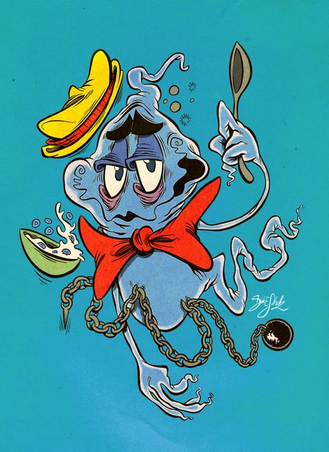 Boo Berry by Themrock on DeviantArt Cereal Art, Monster Cereal, Boo Berry, Bg Color, The Jersey Devil, My Monster, Digital Comics, Jersey Devil, Halloween Drawings