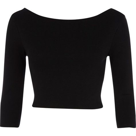 River Island Black 3/4 sleeve crop top ($7.24) ❤ liked on Polyvore featuring tops, shirts, crop tops, blusas, crop shirts, 3/4 length sleeve tops, 3/4 length sleeve shirts, 3/4 sleeve boatneck top and summer tops Three Quarter Sleeve Shirt, Shirts Crop Tops, Boat Neck Shirt, Alaska Fashion, Shirts Crop, Cotton Crop Top, Boat Neck Tops, Summer Crop Tops, Cotton Shirts