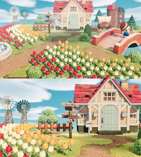 Acnh Tulip Field, Acnh Yellow Island, Normcore Acnh, Acnh Strawberry, Acnh Rooms, Acnh Motifs, Acnh Builds, Acnh Hhp, Animal Breeding