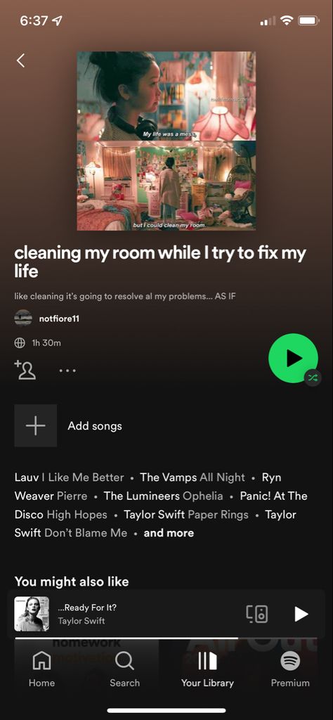 Spotify, Music, Taylor Swift Music For Cleaning Room, Fix My Life, Clean Your Room, Cleaning My Room, The Lumineers, Reading Music, Paper Ring, Clean Room, Spotify Playlist