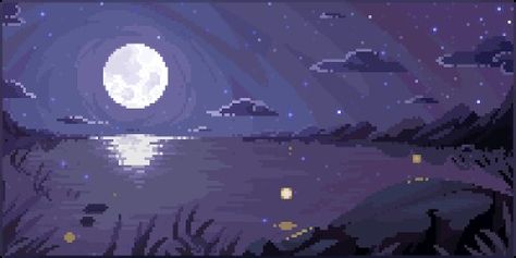 Pixel Night Sky, Pixel Kawaii, Southern Nights, Pixel Art Landscape, Gif Background, Pixel Art Background, Pixel Animation, Animated Banners, Arte 8 Bits