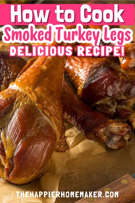 Discover the optimal methods for cooking pre-smoked turkey legs to perfection, maximizing their delicious flavor and tenderness. Whether you're grilling, baking, or reheating, these tips ensure your smoked turkey legs are a mouthwatering addition to any meal. Disney Smoked Turkey Leg Recipe, Pre Smoked Turkey Legs Recipe, Grilled Turkey Legs, Baked Turkey Legs, Turkey Neck Recipe, Precooked Turkey, Bake Turkey Wings Recipe, Smoked Turkey Wings, Turkey Leg Recipes