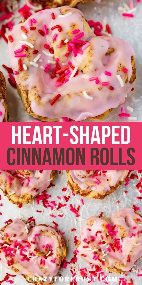 Cinnamon Rolls Pillsbury, Valentine Baking Recipes, Heart Cinnamon Rolls, Pillsbury Cinnamon Roll Recipes, Shaped Cinnamon Rolls, Heart Shaped Cinnamon Rolls, Meal Planing, Easy Cinnamon Rolls, Pillsbury Cinnamon Rolls