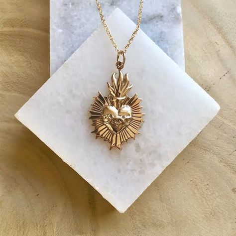 Sacred Heart Ring, Sacred Heart Jewelry, Catholic Fashion, Sacred Heart Necklace, Sacred Jewelry, Jesus Necklace, Catholic Necklace, Sacred Heart Of Jesus, Heart Pendants