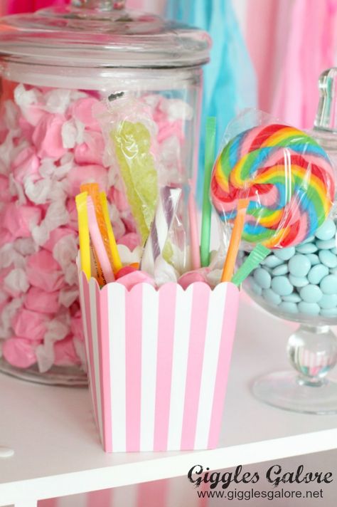 Sweet Shoppe Birthday Party Sweet Shop Birthday Party, Candy Shoppe Birthday Party, So Sweet Birthday Party, Four Ever Sweet Birthday Party Decorations, 4 Ever Sweet Birthday Party Decorations, Fourever Sweet Party Food, Sweet Sassy And Six Birthday Party Ideas, 4ever Sweet Birthday Party, Sweet 6 Birthday Party Ideas