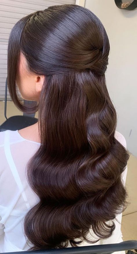 Bridal Hair Half Up, Guest Hair, Long Hair Wedding Styles, Wedding Hair Inspiration, Half Up Half Down Hair, Bridal Hair And Makeup, Wedding Hair And Makeup, Aesthetic Hair, العناية بالشعر