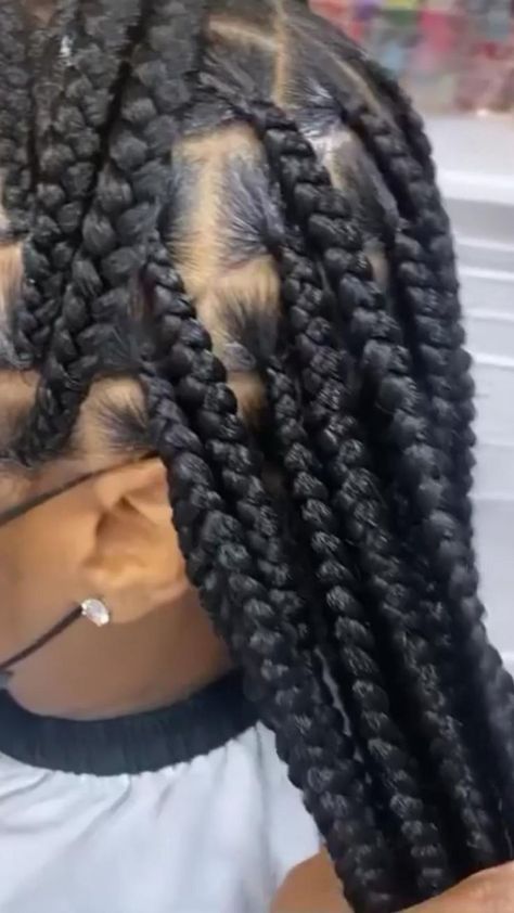 Pin on glam doll Hair Styles Box Braids, Braids Hairstyles For Black Women, Protective Style Braids, Big Box Braids, Big Box Braids Hairstyles, Feed In Braids Hairstyles, Faux Locs Hairstyles, African Hair Braiding Styles, Box Braids Hairstyles For Black Women