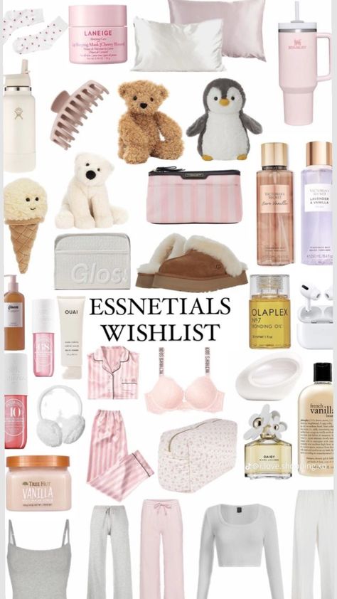 Clean Girl Wishlist Ideas, Girly Bday Gifts, Xmas Wishlist Ideas 2023, Cute Basic Outfits Aesthetic, Pink Pilates Wishlist, Aesthetic Christmas Wishlist 2023, Xmas Wishlist 2023, Teenage Essentials, Preppy Gift Guide