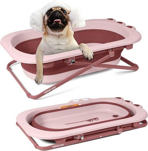 Amazon.com: BEBEROAD PETS Pet Bathtub Collapsible Pet Bath Tub Height Adjustable Portable Dog Cat Bathing Tub for Small Medium Pets-Foldable Pet Shower Tub with Drainage Hole, Pink, 23.6 x 12.6 x 8.3 Inches  ... daha fazla Cat Bathing, Pet Store Ideas, Rich Mom, Baby Tub, Bathtub Design, Baby Bath Tub, Dog List, Dog Bath, Pretty Dogs