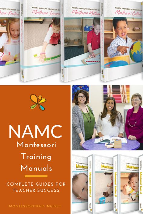 The North American Montessori Training Center manual series create a comprehensive resource for the home or school. The manuals are the foundation of the training programs, inclusive distance-training courses designed to work with the busy schedules of our students. Learn more about the manuals. #Montessori #teachertraining Preschool Brochure, Montessori Training, Daycare Providers, Montessori Preschool, Montessori Ideas, Montessori Classroom, Primary Classroom, Teacher Guides, Training Center